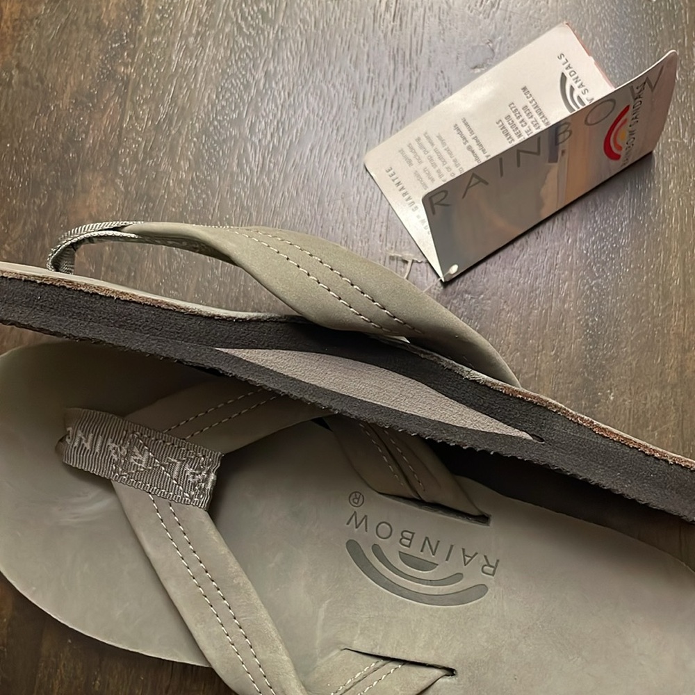 Rainbow premier leather flip flops- color is grey - Picture 3 of 5